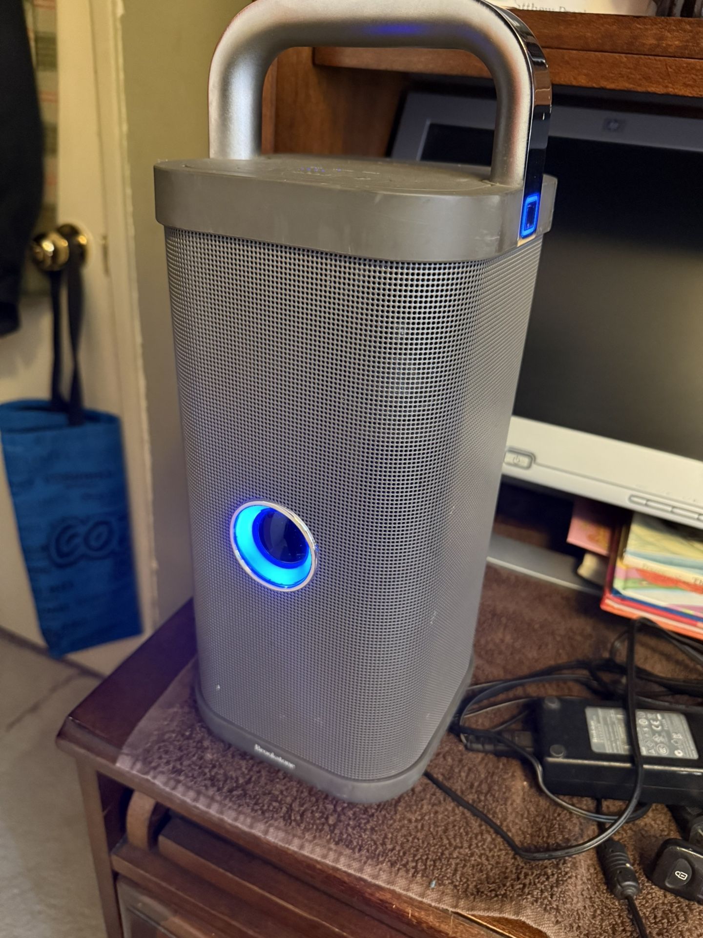 Brookstone Big Blue Party Indoor Outdoor Bluetooth Speaker