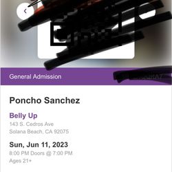 2 Poncho Sanchez Tickets For 6/11/23 Show 
