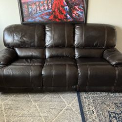 Brown Leather Reclining Couch/Sofa