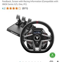 Thrustmaster T248X, Racing Wheel and Magnetic Pedals, HYBRID DRIVE, Magnetic Paddle Shifters, Dynamic Force Feedback, Screen with Racing Information (