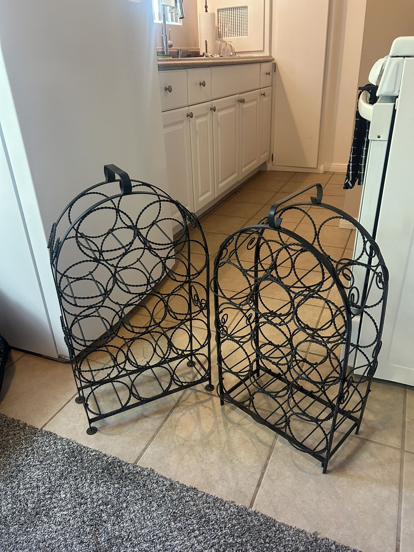 Wrought Iron Wine Rack – Holds Multiple Bottles