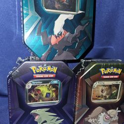 Pokemon TCG: Triple Whammy Tin Set: Tyranitar,Darkrai, Slaking SEALED LOT OF 3!! 