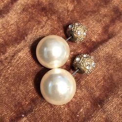 Large Pearl double earrings