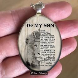 Creative Animal Lion Drop Shaped Round Pendant Necklace - Birthday/ Holiday Greetings Animal Accessories Gifts