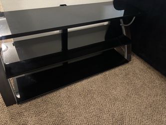 Black Glass 3-Tier TV Stand