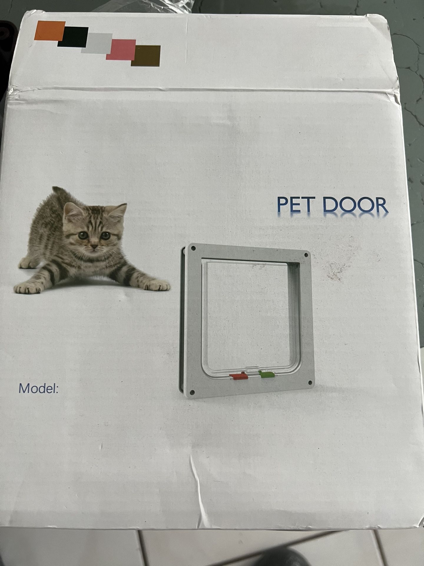 Pet Door new in box 7.5x8” Black