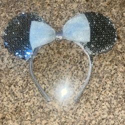 Minnie Mouse Disney Ears Silver Sequin