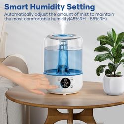 Humidifiers for Bedroom, 3 Times Fog Coverage, 3.2L Ultrasonic Cool Auto Turn Off, brand new