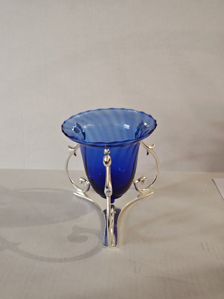 Small  Blue Glass Vase