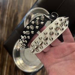 Spike Collar For Cat And Feeding Bowls
