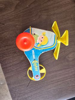 FISHER PRICE VINTAGE HELICOPTER & TRAIN