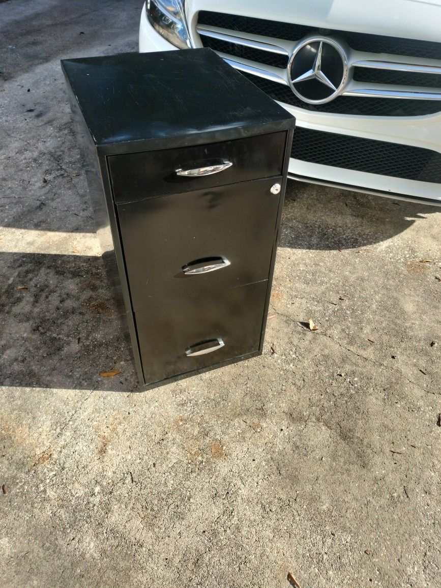 🖤  Black Metal File Cabinet – 3 Drawer Vertical Storage! No Key🖤
