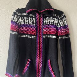 HANDMADE, Women’s Black Zip Hoodie , Size S