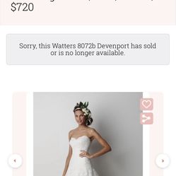 Watters Brides Wedding Dress Size 10 8072B Davenport