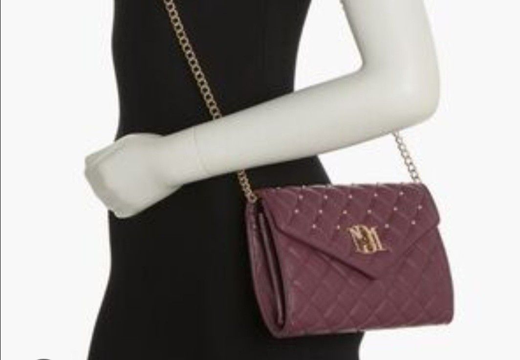 Mischka Diamond Quilted Crossbody Bag in Plum