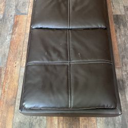 Ottoman Tray Seat Storage Leather 
