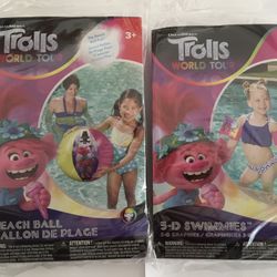Trolls World Tour  3D Swimmies and beach ball  Set of 2  