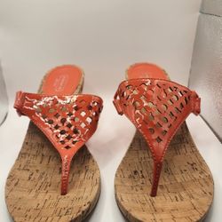 Orange Coach Wedge Sandles size 10
