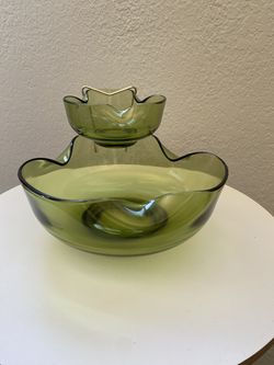 Mid Century chip n dip bowl
