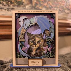 Pet Portrait From The Photo And Handmade Shadowbox