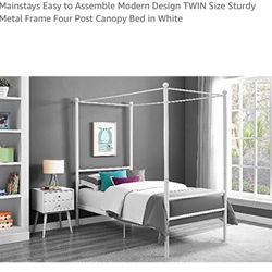 White Metal Twin Bed