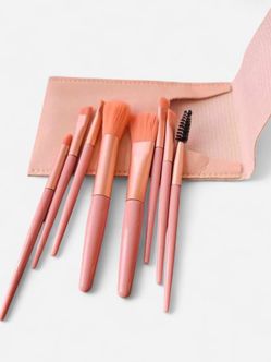 8pc Pink Makeup Brush Set