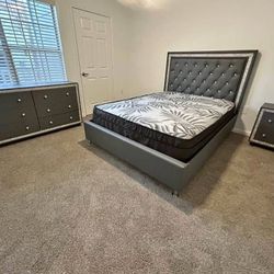 BEDAZZLED GRAY KINGSIZE BEDFRAME  PAY AT  QUEEN BEDFRAME $320 You don’t pay anything
