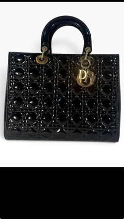 Christian Dior Lady Dior Patent Leather Handbag