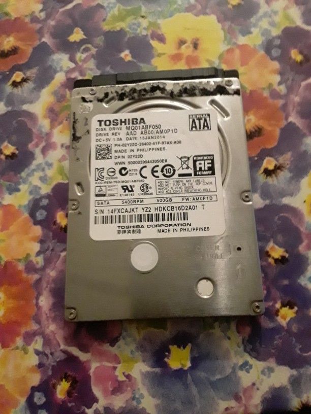 Toshiba Laptop Hard Drive 500GB