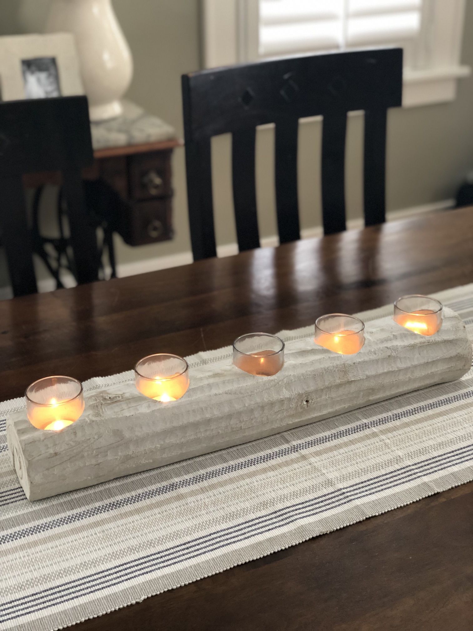 Whitewash Log Candle 🕯 Holder—Reduced!