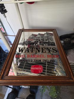 Vintage Watneys Red Barrel Beer Advertising Mirror β Imported From England