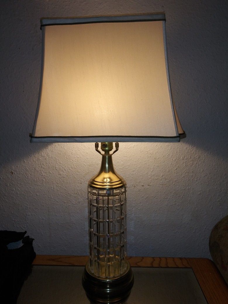 Vintage Crystal Lamps Matching Set Of 2