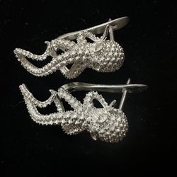 Octopus Earrings 950 Silver