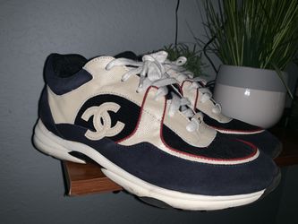 chanel blue and white sneakers men