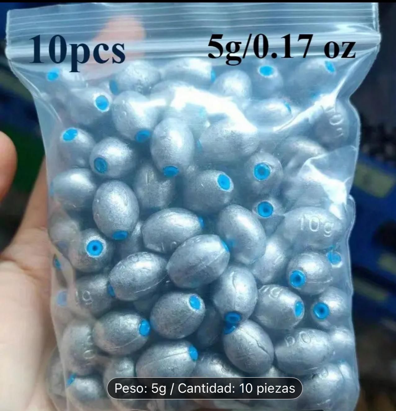 10 Piezas de Plomadas en Forma de Oliva - 5G/7G/10G/15G/20G/30G con Revestimiento de Plástico, Colores Mixtos para Pesca de Lanzamiento Largo y Agua P