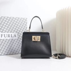 Furla Leather Mini Handbag Black

