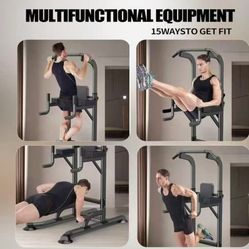 KK-T055KK Tower Dip Station Workout equipment Pull up Bar for Home Gym Adjustable Height Strength Training Fitness Excercise Equipment