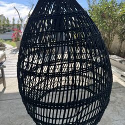 Black Rattan Chandelier Light Fixture/Pendant  