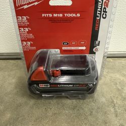 Milwaukee M18 18-Volt 2.0 Ah Lithium-Ion Compact Battery $109 plus tax at Home Depot