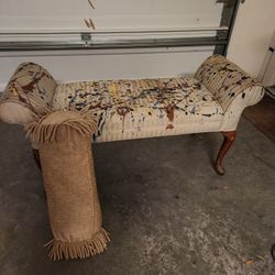 Title:
Hand-Painted Upholstered Bench – 48"