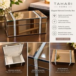 Tahari Home Mirrored Jewelry Box