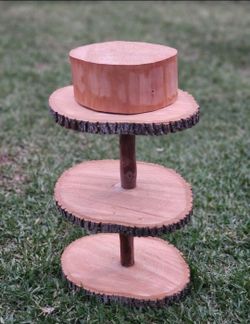 Natural Wood 3Tier Cupcake/Cake Stand