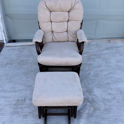 Rocking Chair Wood Heavy Duty Rocking Chair with Ottoman Cushion Set Baby Nursery Rocking Chair