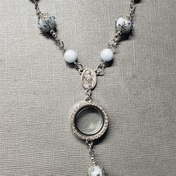 Aquamarine Personalized Photo Bracelet Rosary 