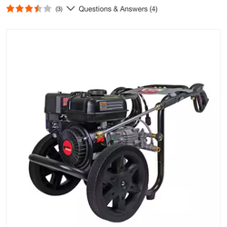 Powerwasher 3100 PSI 2.4 GPM Gas Pressure Washer, Engine (50 State), Reliable Residential Cold Water Power Cleaner