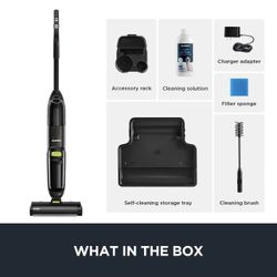 Eureka Wet Dry Vacuum Cleaner Cordless, Mop Vacuum Cleaner with Self-Cleaning System, Lightweight Hardwood Floors Vacuum for Pets and Sticky Messes