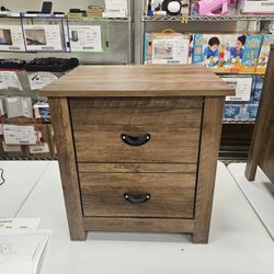 Rustic 2 Drawer Nightstand – Farmhouse Bedside Table – Wooden End Table for Bedroom