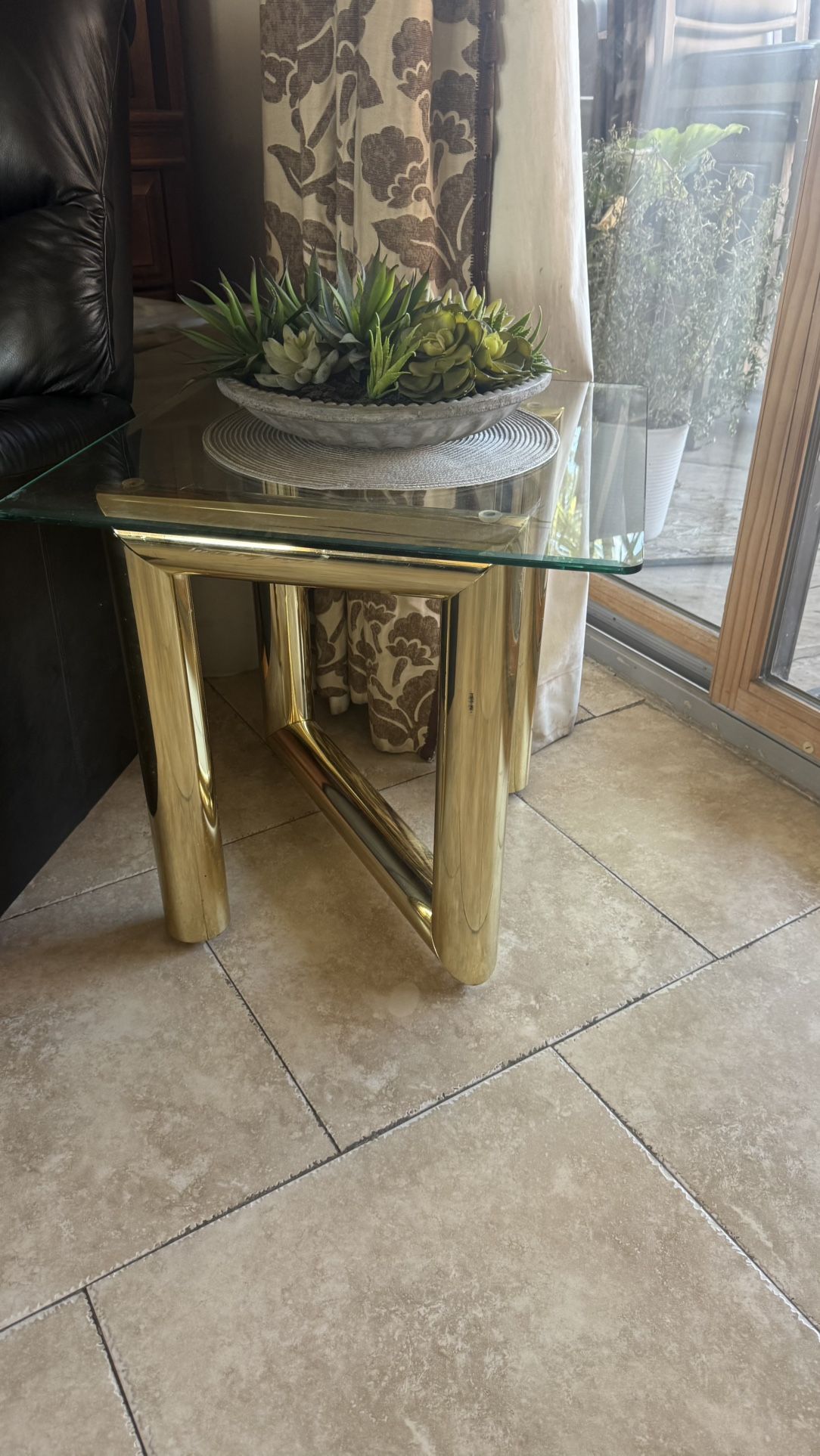 ✨ Glam Brass & Glass 3-Piece Table Set – Coffee + 2 End Tables ✨