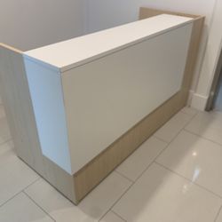 Modern Reception Desk Shell Mapke White 6’ New!