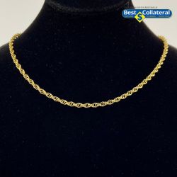 24 Inch 14k Gold Rope Chain